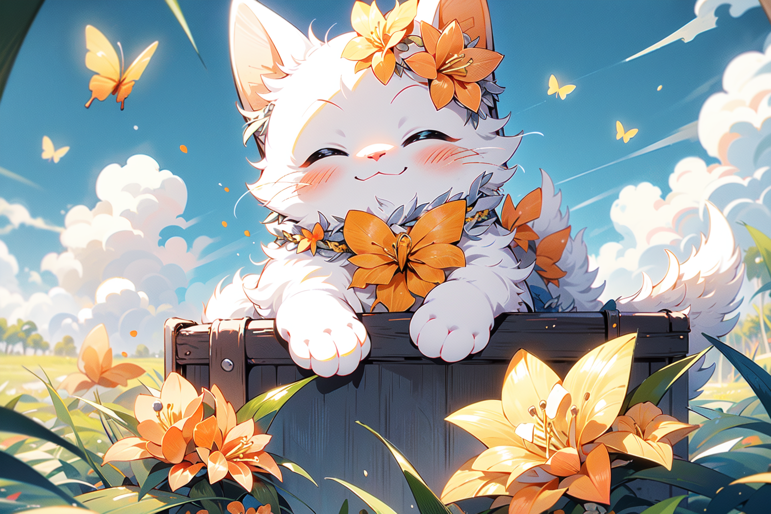 17567-3686410973-,(Masterpiece_1.2, high quality),_no humans, closed eyes, rainbow, bug, flower, butterfly, solo, blush, animal focus, yellow flo.png